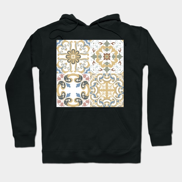 Vector set of Portuguese tiles patterns. Collection of colored patterns for design and fashion. Hoodie by AnaMOMarques